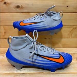 Nike Air Zoom Vapor Pro 1 Men Size 10.5 Football Cleats Grey Racer Blue Orange